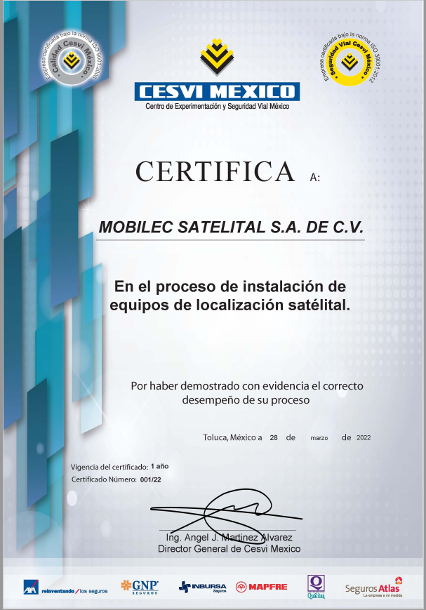 Certificado de CESVI MÉXICO